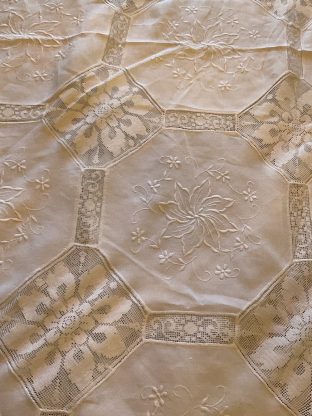 Embroidered White Lace Tablecloth Classic Dining - Picture 4 of 5